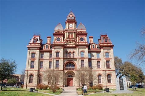 Main entrance to Caldwell County Courthouse, Lockhart, Texas