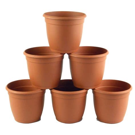 TEKU 5.5 in D Terra Cotta Flower Pot (6-pack)-PDB147176 - The Home Depot