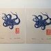 Linocut Ink Octopus Original Art Print, Limited Edition, Zoological Illustration, Minimalist ...