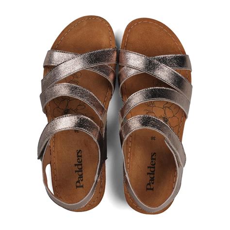 Padders 'Marina' Extra Wide Women's Sandals - MARINA - METALLIC / 3480