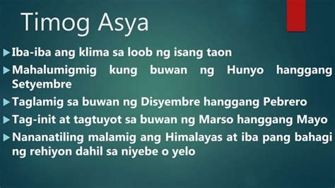 Mga uri ng klima sa asya