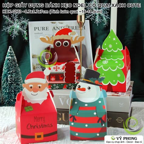 HỘP GIẤY ĐỰNG BÁNH KẸO NOEL GIÁNG SINH HÌNH TUẦN LỘC ÔNG GIÀ NOEN HỘP ĐỰNG QUÀ TẶNG MERRY ...