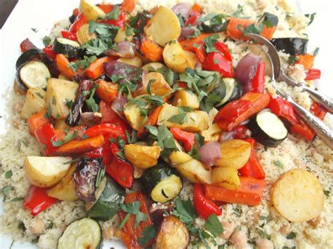 love me, feed me: Roasted Vegetable and Couscous Salad with Tahini Dressing