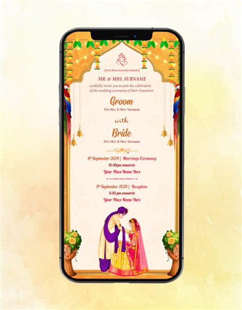 Traditional Indian Wedding Invitation | Hindu Wedding Invitation Ecards