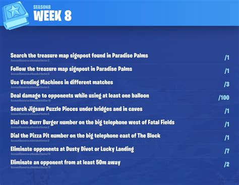 Fortnite Season 8, Week 8 Leaked Challenges - Fortnite Insider