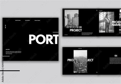 Minimalist Black Portfolio Layout Stock 템플릿 | Adobe Stock