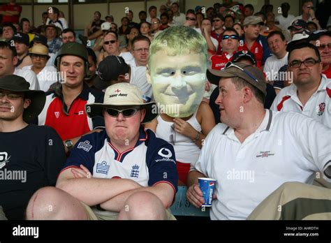 "barmy army" "cricket fan" fans england flags flag Stock Photo - Alamy