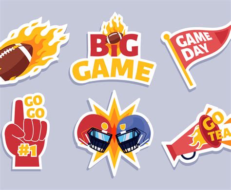 American Football Cute Greeting Sticker Vector Art & Graphics ...