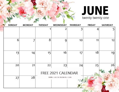 Free Printable June 2021 Calendar: 12 Awesome Designs!