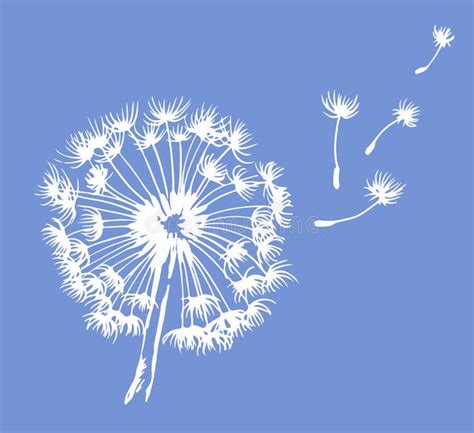 Blowing wind, Illustration, Dandelion