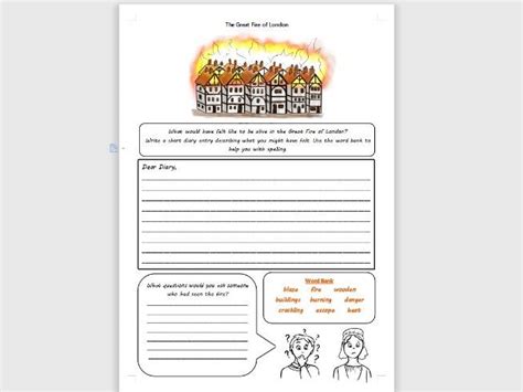 Great Fire of London Activity Worksheet KS1 History | Teaching Resources