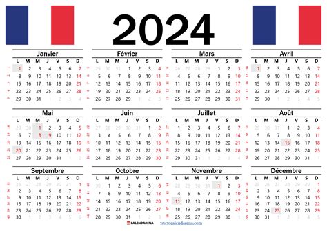 Calendrier 2024 à imprimer france Gratuitement | by Calendarena | Medium