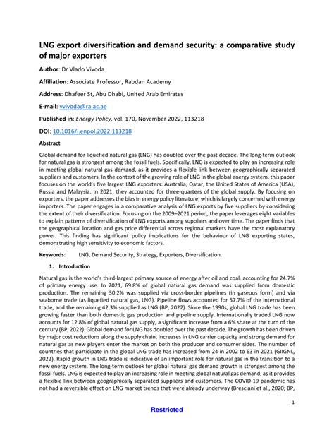 (PDF) LNG export diversification and demand security: A comparative study of major exporters