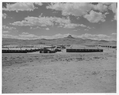 Looking west over the Heart Mountain Relocation Center with its ...