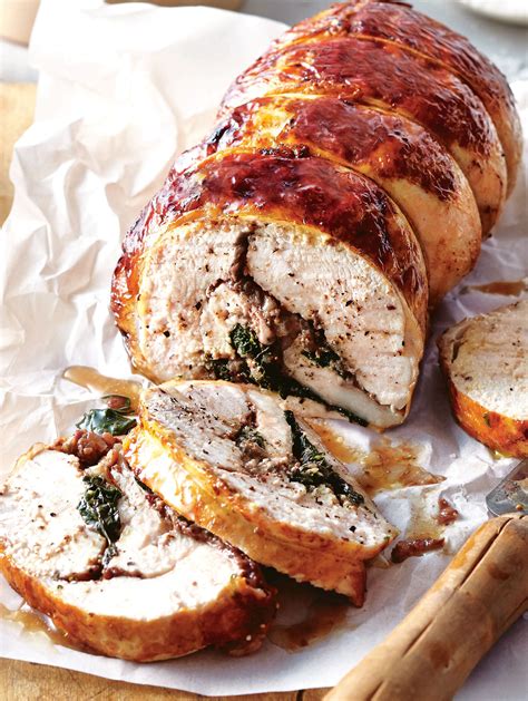 Rolled Turkey Breast with Caramelised Onion and Spinach Stuffing ...