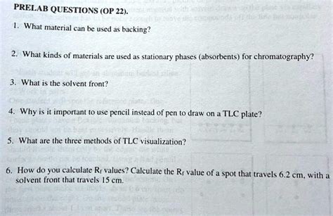 SOLVED: PRELAB QUESTIONS (OP 22). What material can be used as backing? What kinds of materials ...