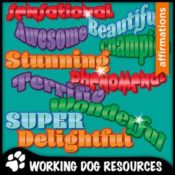 Positive affirmations clip art by Working Dog Resources | TpT