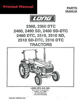 Tractor Service Parts Manual Fits Long Tractors 2360, 2460 & 2510 - DTC,SD & SD- | eBay