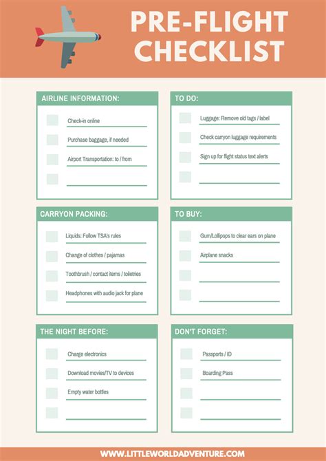 My Pre-Flight Checklist & A Free Printable Checklist Too! — little ...