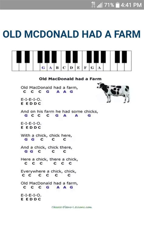 Old MacDonald Had A Farm - Piano Sheet Music