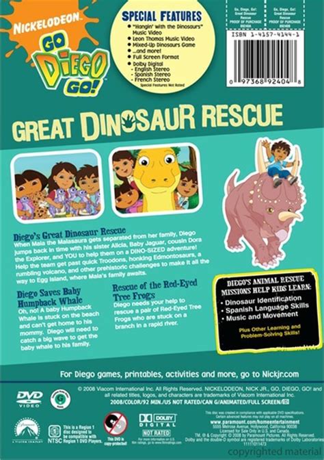 Go Diego Go!: The Great Dinosaur Rescue (DVD 2005) | DVD Empire