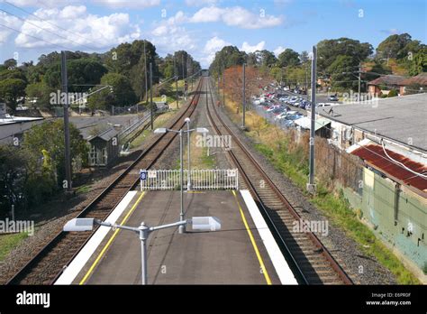 sydney railway network viewed near panania railway station in suburb of Sydney,new south wales ...