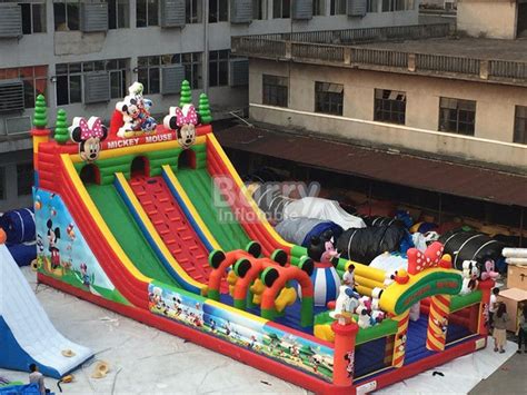 Kids Inflatable Playground / Mickey Cartoon Inflatable Amusement Park