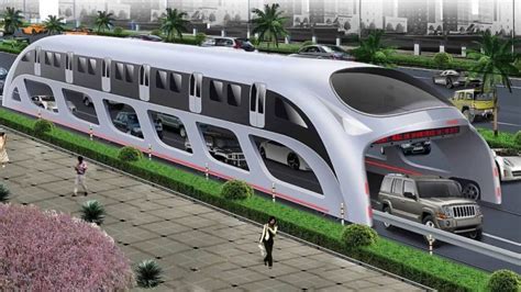 Chinese Bus of the Future Drives Directly Over Traffic Jams