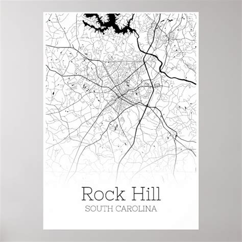 Rock Hill Map - South Carolina - City Map Poster | Zazzle.com