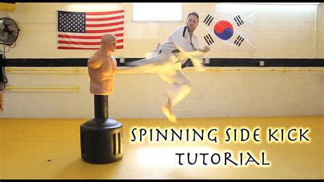 TAEKWONDO SPIN SIDE KICK TUTORIAL - YouTube