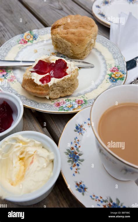 Devonshire Devon Cream Tea Stock Photo - Alamy