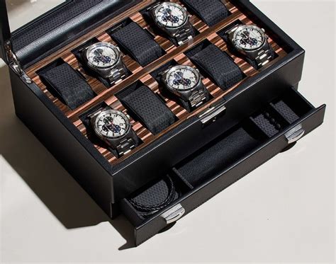 WOLF Roadster 10 Piece Watch Box With Drawer 477656– Time Machine Plus