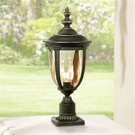 John Timberland Vintage Outdoor Post Light Bronze 25 inch Tall Fixture with Pier Mount for Deck ...