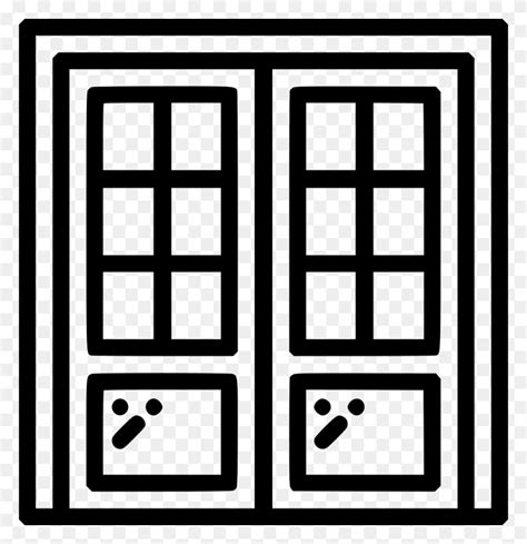 Double Sided Door Comments Office Clip Art Black And White, Furniture, Cupboard, Closet HD PNG ...