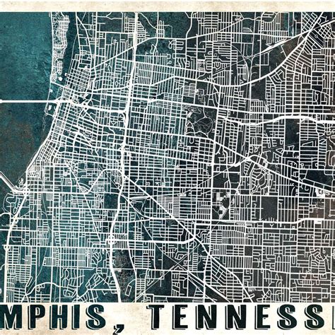 Vintage Memphis City Map Wall Art | Digital Art