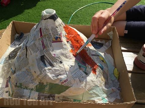 How to make a papier mache volcano for science fair - painting - Red Ted Art's Blog Kid Science ...