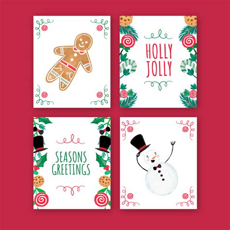 Cute Christmas Cards Collection 265622 Vector Art at Vecteezy