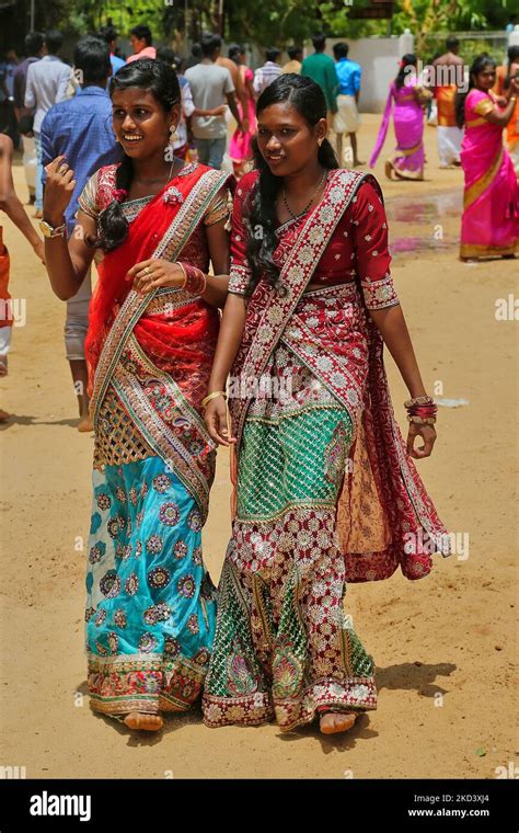 Tamil Hindu devotees during the Amman Ther Thiruvizha Festival at the Tellipalai Amman Temple in ...