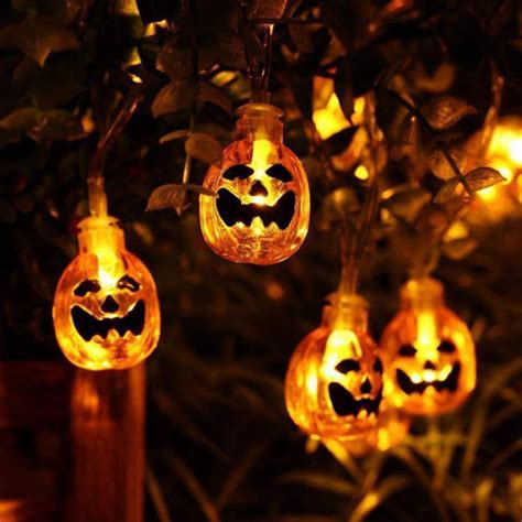 3D Jack-O-Lantern Halloween Decoration Lightsï¼Œ30LED 11Ft Battery ...