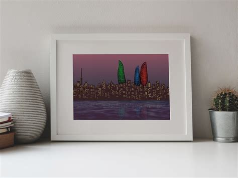 "Baku Flame Towers" illustration | Behance