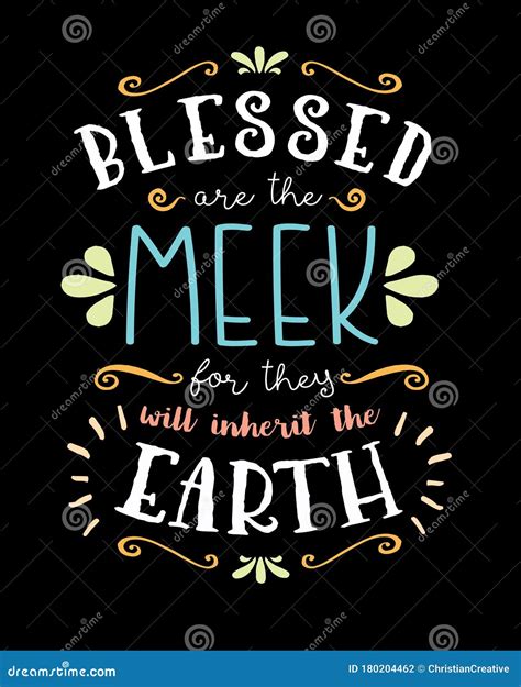 Blessed Are The Meek, Hand Lettering Typographic Vector Art Poster | CartoonDealer.com #180204462