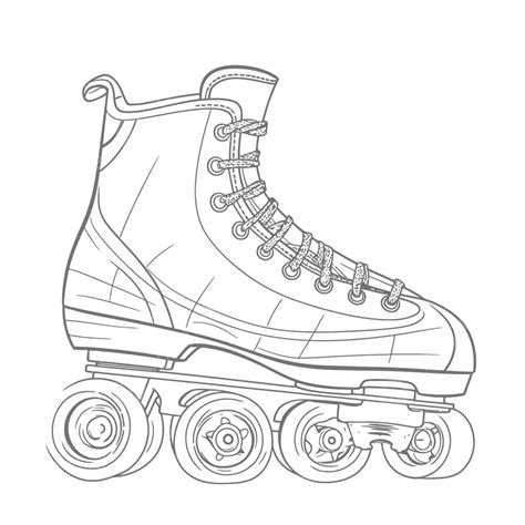 Roller Skate Coloring Page Vector Illustration Print Or Download ...