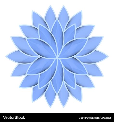 Blue flower lotus on white background isolated Vector Image