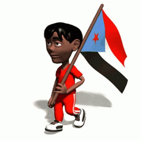 Boy Carrying South Yemen Flag GIF | GIFDB.com