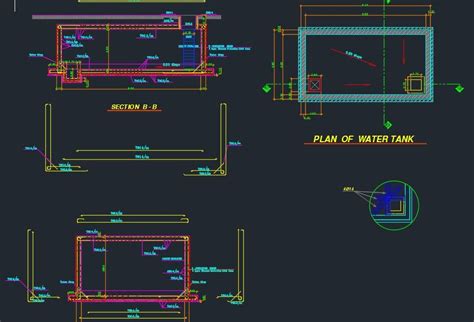 Fire Fighting Water Tank Autocad Drawing