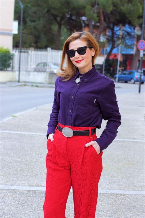 Lace culotte pants: a red and purple outfit | Fashion and Cookies - fashion and beauty blog