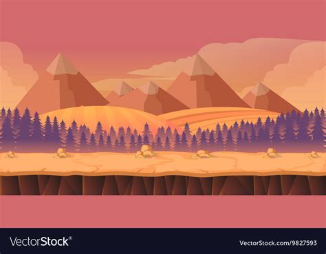 Forest game background 2d application Royalty Free Vector