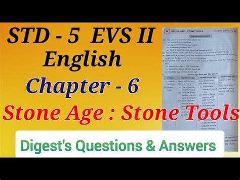 Std. 5 EVS 2 lesson 6 Stone Age Stone Tools Digest's Answers Maharashtra Board - YouTube