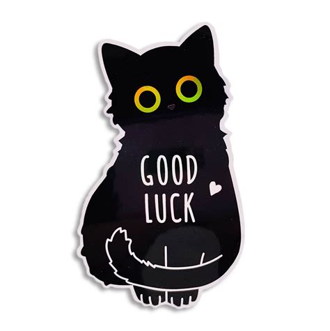 Good Luck Black Cat (Cutout) Laptop Sticker - Compoco