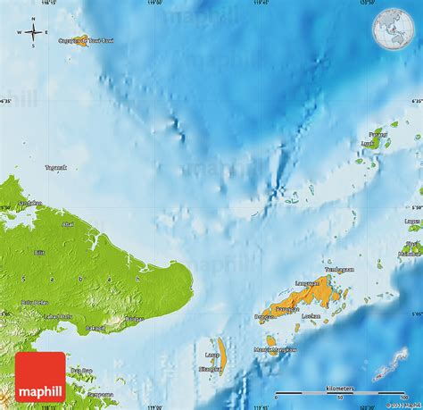 Political Map of Tawi-Tawi, physical outside